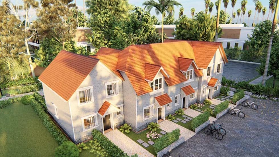European-style townhouses